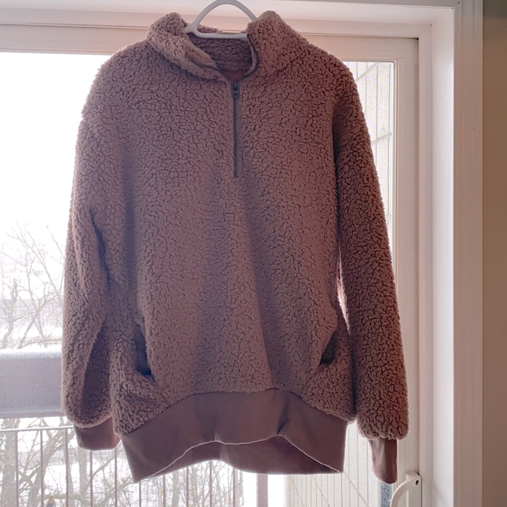 American Eagle 1/4 zip Sherpa pullover